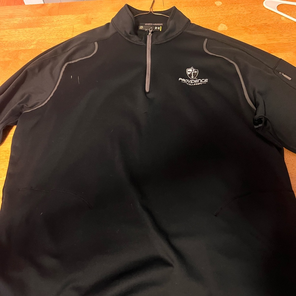 Quarter zip pullover.  Providence College logo, side pockets, arm zip pocket.